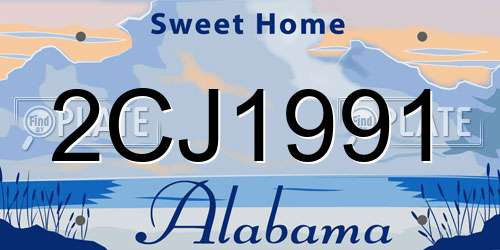 2CJ1991 Alabama License Plate