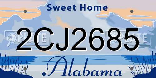 2CJ2685 Alabama License Plate