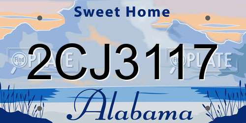 2CJ3117 Alabama License Plate