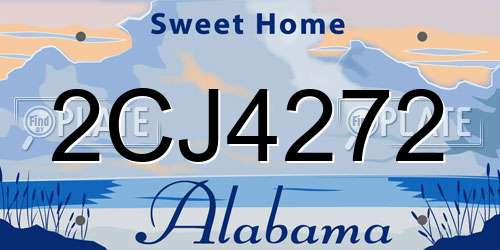 2CJ4272 Alabama License Plate
