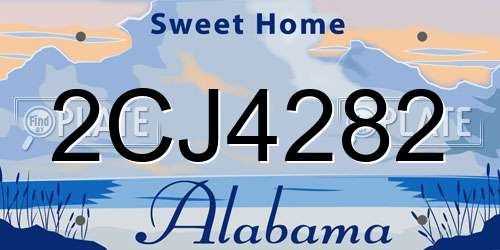 2CJ4282 Alabama License Plate