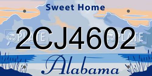 2CJ4602 Alabama License Plate