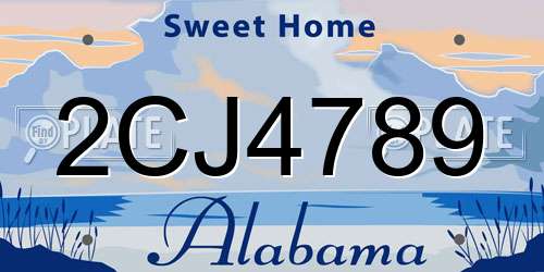 2CJ4789 Alabama License Plate
