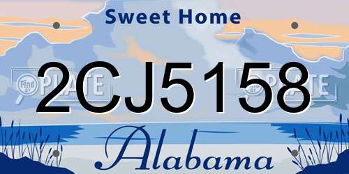 2CJ5158 Alabama License Plate