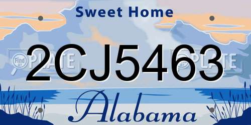 2CJ5463 Alabama License Plate