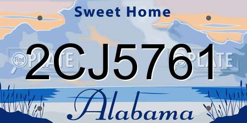 2CJ5761 Alabama License Plate