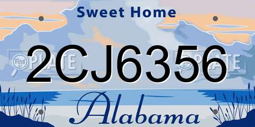 2CJ6356 Alabama License Plate