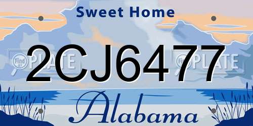 2CJ6477 Alabama License Plate