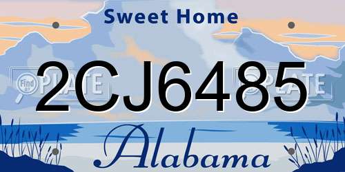 2CJ6485 Alabama License Plate