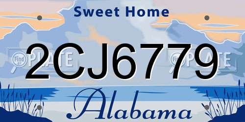 2CJ6779 Alabama License Plate