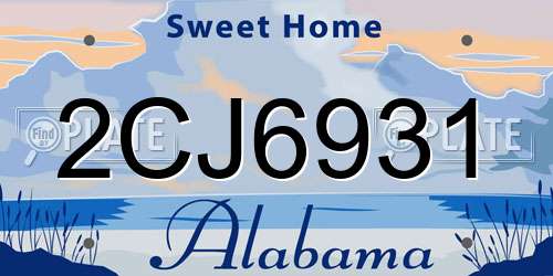 2CJ6931 Alabama License Plate