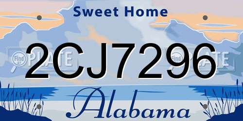 2CJ7296 Alabama License Plate
