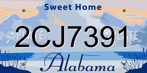 2CJ7391 Alabama License Plate