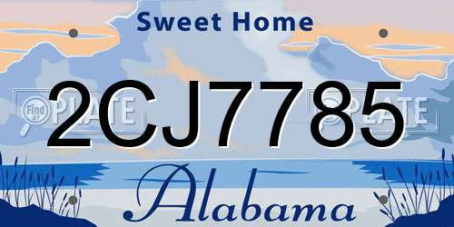 2CJ7785 Alabama License Plate
