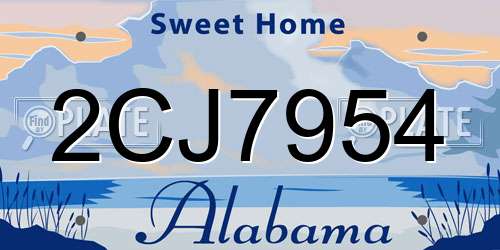 2CJ7954 Alabama License Plate