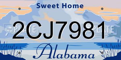 2CJ7981 Alabama License Plate