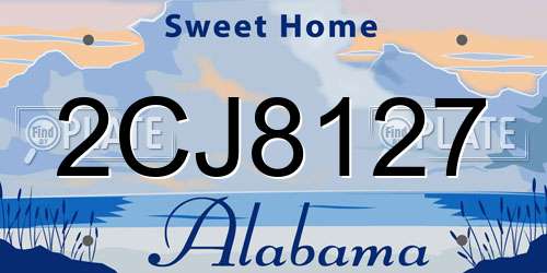 2CJ8127 Alabama License Plate