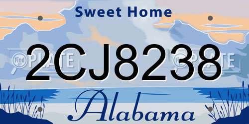 2CJ8238 Alabama License Plate