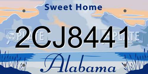2CJ8441 Alabama License Plate
