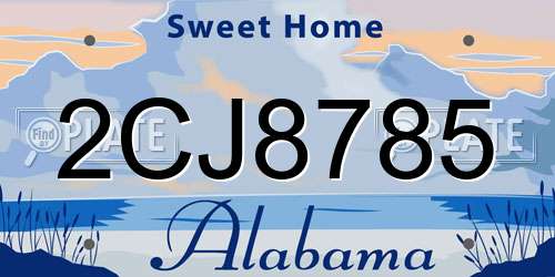 2CJ8785 Alabama License Plate