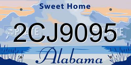 2CJ9095 Alabama License Plate