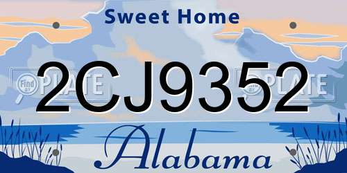 2CJ9352 Alabama License Plate