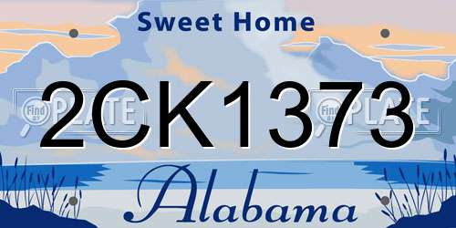 2CK1373 Alabama License Plate