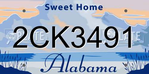 2CK3491 Alabama License Plate