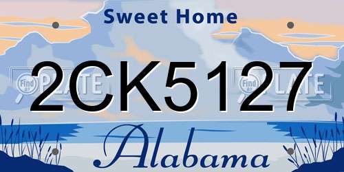 2CK5127 Alabama License Plate