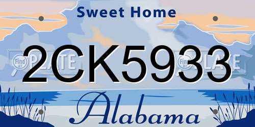 2CK5933 Alabama License Plate