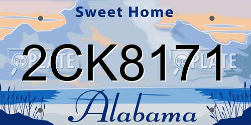 2CK8171 Alabama License Plate