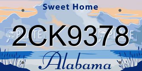2CK9378 Alabama License Plate