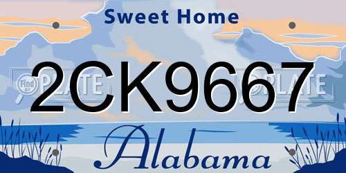 2CK9667 Alabama License Plate