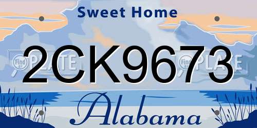 2CK9673 Alabama License Plate