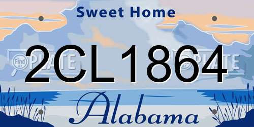 2CL1864 Alabama License Plate
