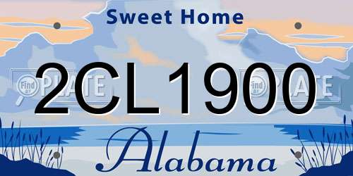 2CL1900 Alabama License Plate