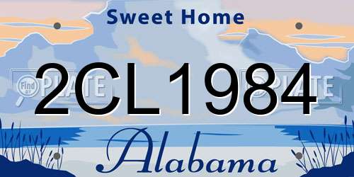 2CL1984 Alabama License Plate