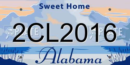 2CL2016 Alabama License Plate