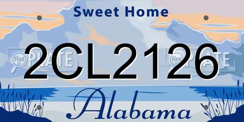 2CL2126 Alabama License Plate