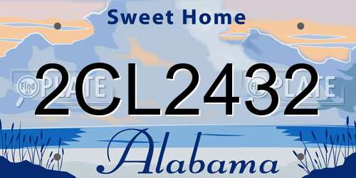2CL2432 Alabama License Plate