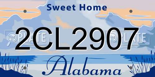 2CL2907 Alabama License Plate