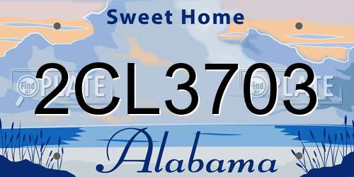 2CL3703 Alabama License Plate