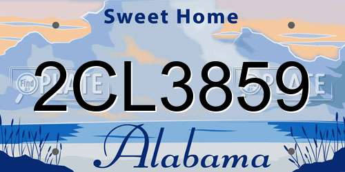 2CL3859 Alabama License Plate