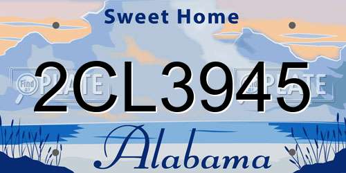 2CL3945 Alabama License Plate