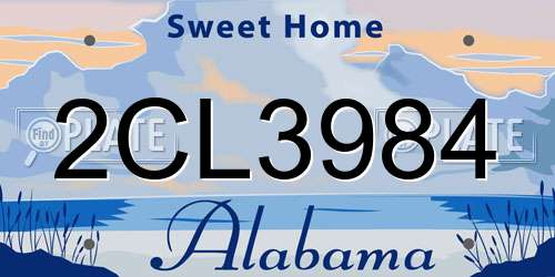 2CL3984 Alabama License Plate