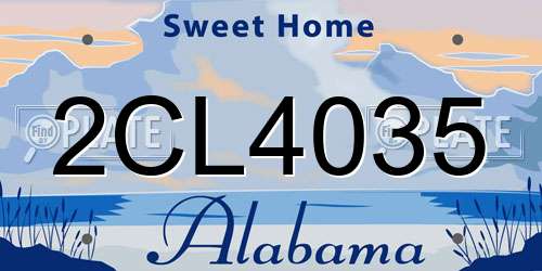 2CL4035 Alabama License Plate