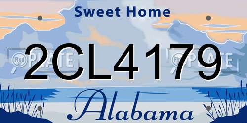 2CL4179 Alabama License Plate