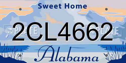 2CL4662 Alabama License Plate