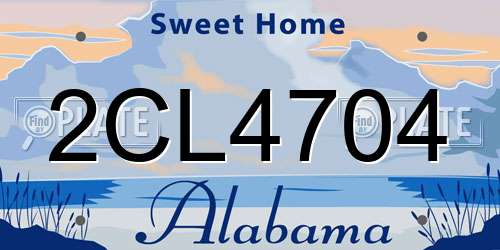 2CL4704 Alabama License Plate