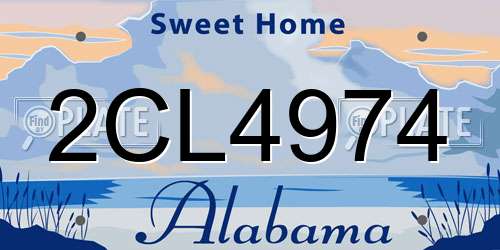 2CL4974 Alabama License Plate